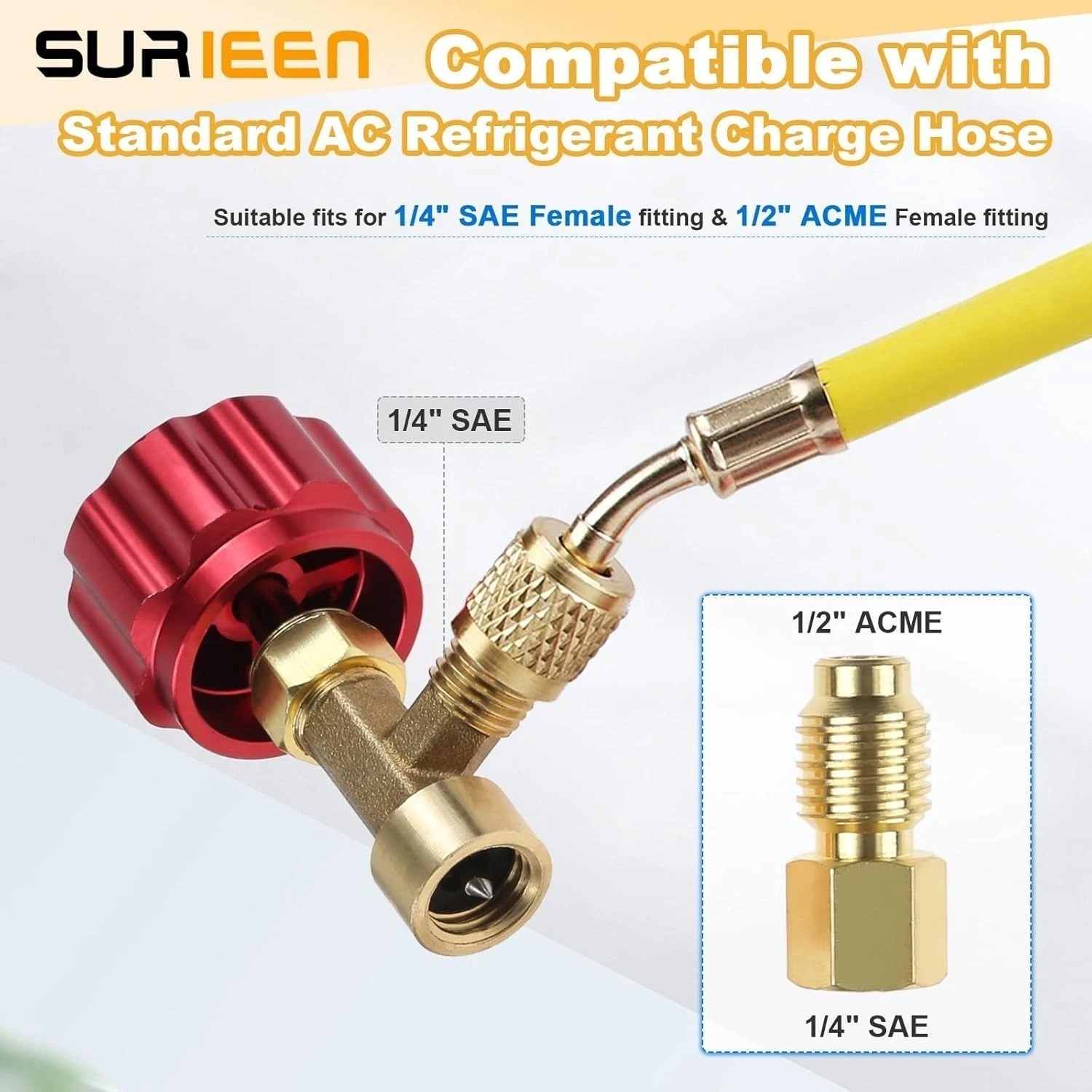 R134A Can Tap Valve – Self-Sealing & Puncture Style w/ Tank Adapter for A/C