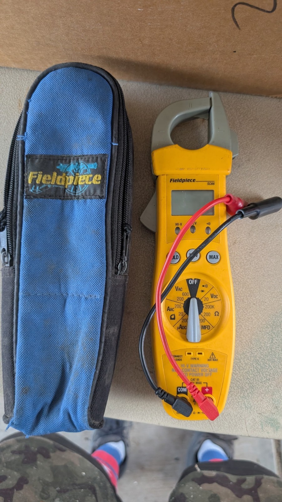 Fieldpiece SC66 Wireless Power Clamp Meter W/HVAC Temperature Clamp- Used