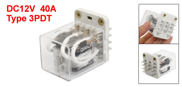 JQX-38F 11 Pin 3PDT PCB Type Power Relay 40A Coil DC 12V✦Kd