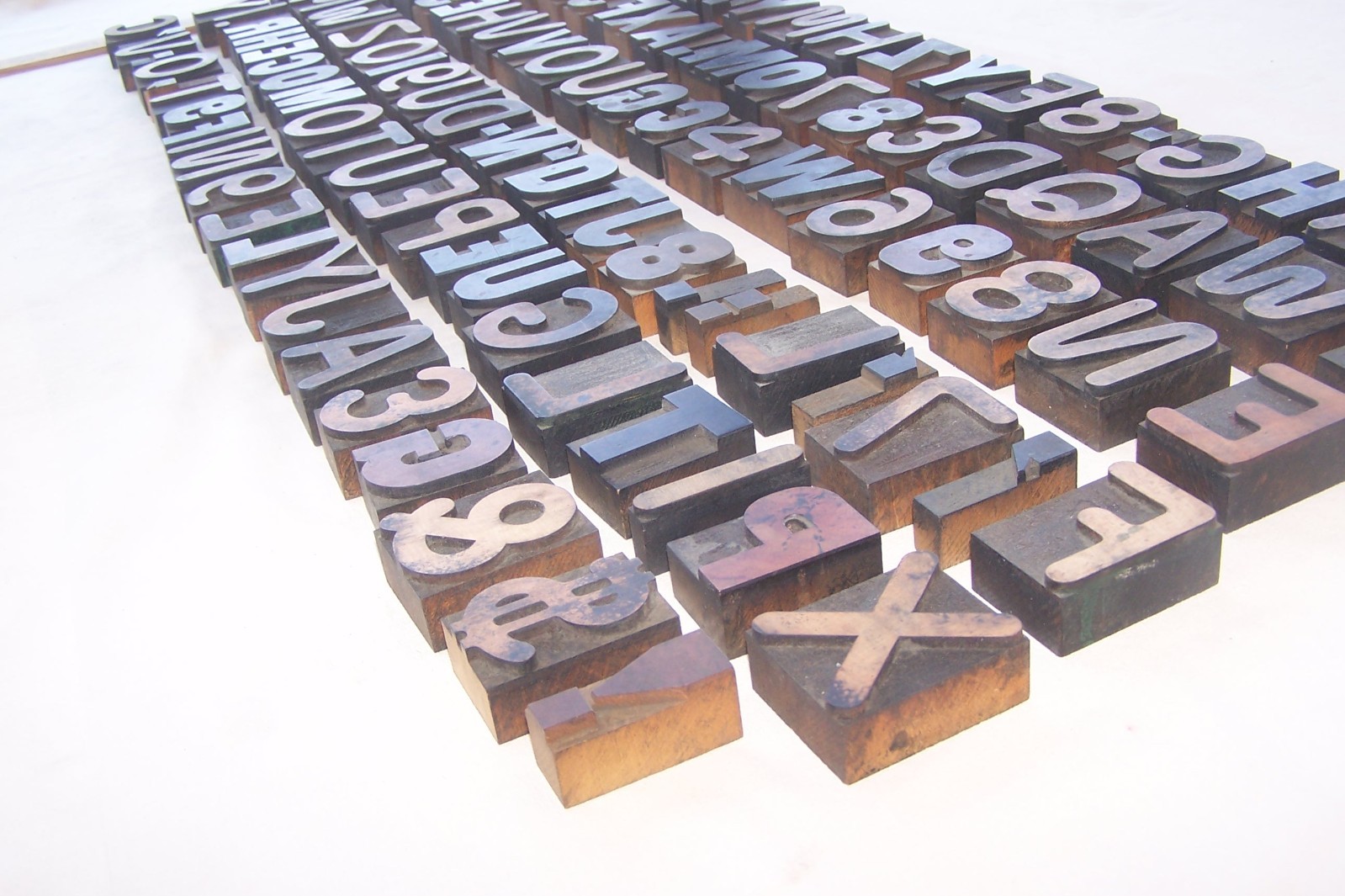 HUGE LOT! 128 Vintage Letterpress wood print typeset printing block typography