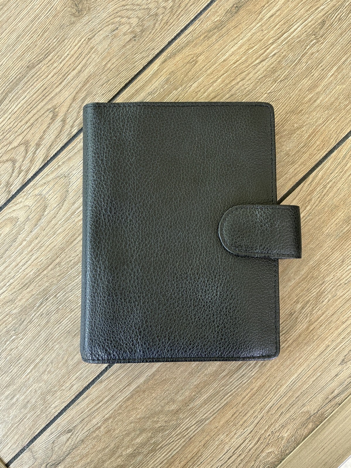 VAN DER SPEK Black Planner Cover for FiloFax Personal Size w/Leather Flyleaf