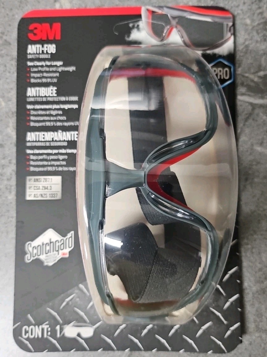 3M Scotchgard Anti-Fog Safety Goggles PRO 47212H1-VDC-PS Clear Lens