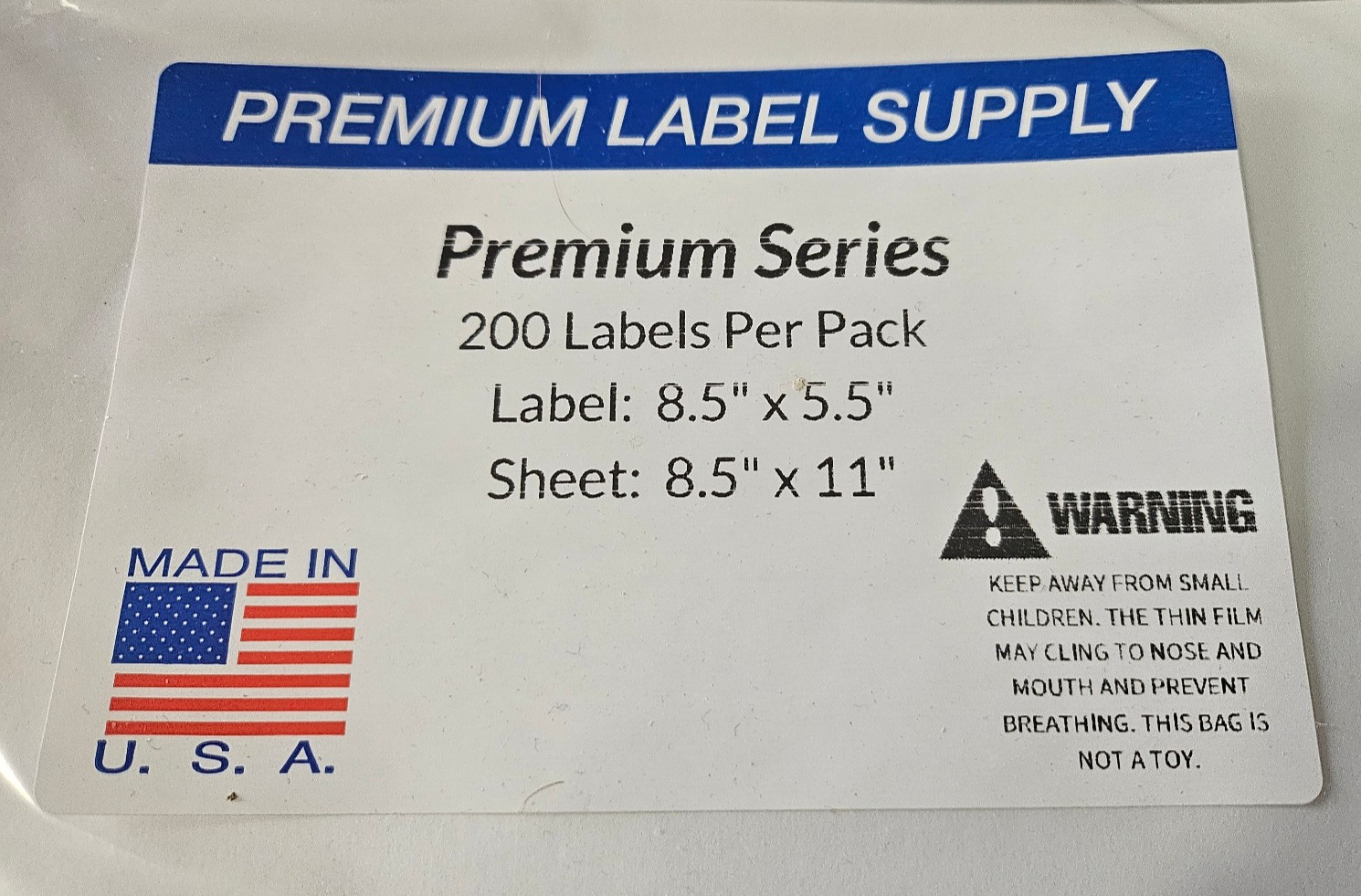 Premium Label Supply 800 new 8.5 x 5.5″ labels 8.5 x 11″ sheet sticker labels