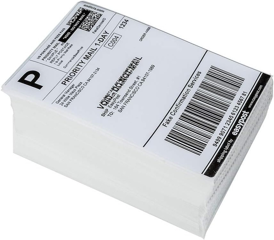 Fanfold 4 X 6 Direct Thermal Labels White Perforated Shipping Labels, 1000 La…