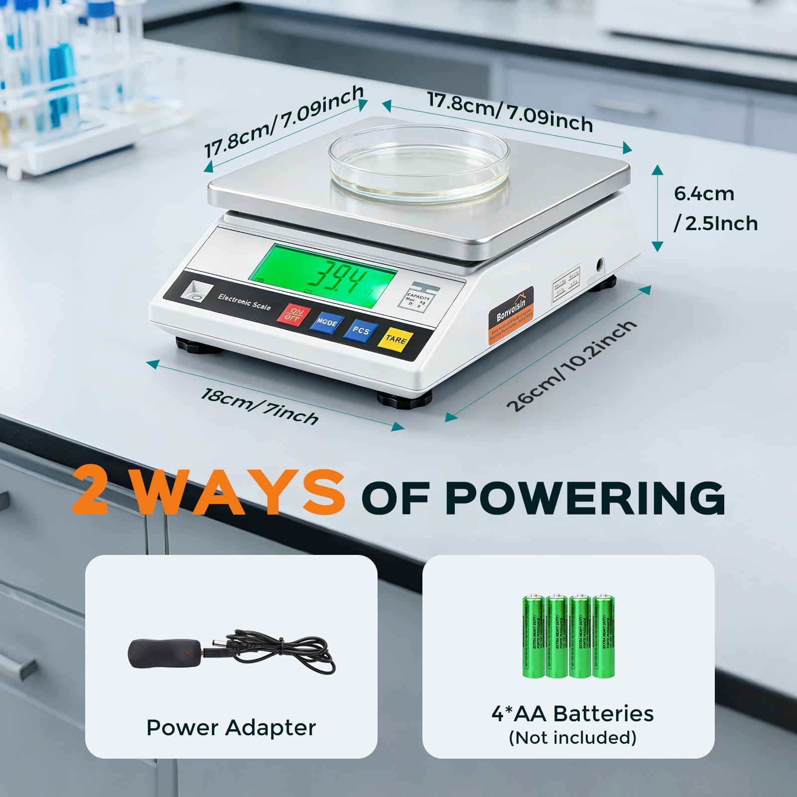 Bonvoisin Lab Scale 10kg x 0.1g Digital Gram Scale Counting Balance