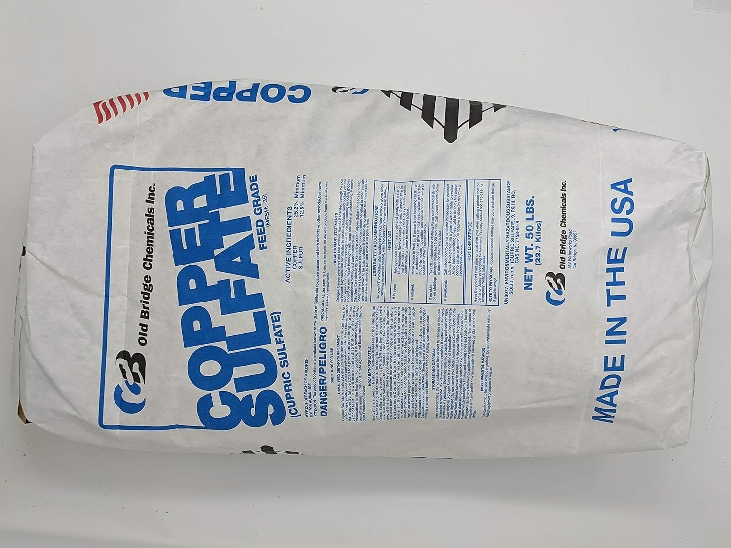 Copper Sulfate Fine Crystals 50lb Bag