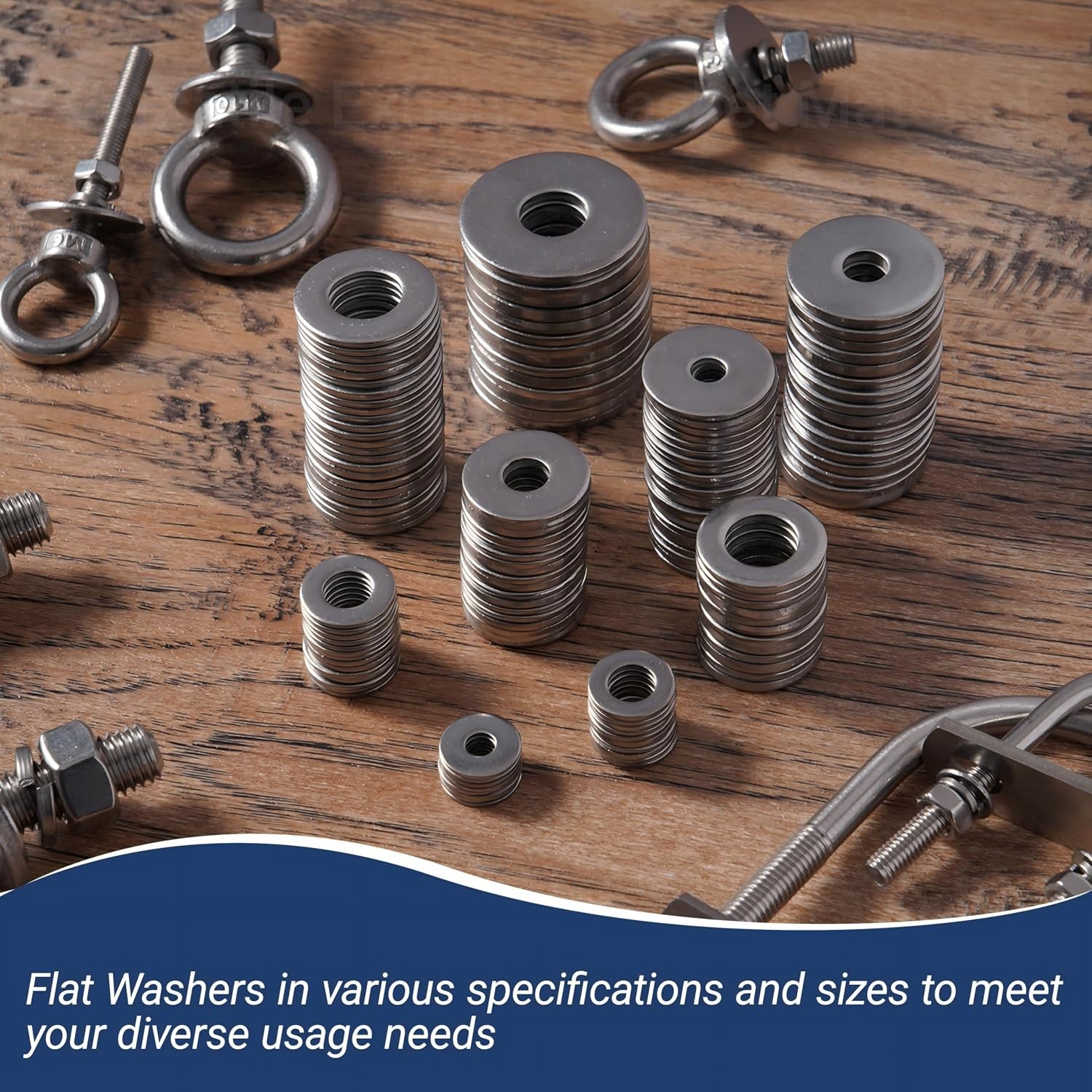 20 Pcs 3/8″ Fender Washers Stainless, 3/8″ ID X1.16 OD X 0.1″ Thick, Large Fende