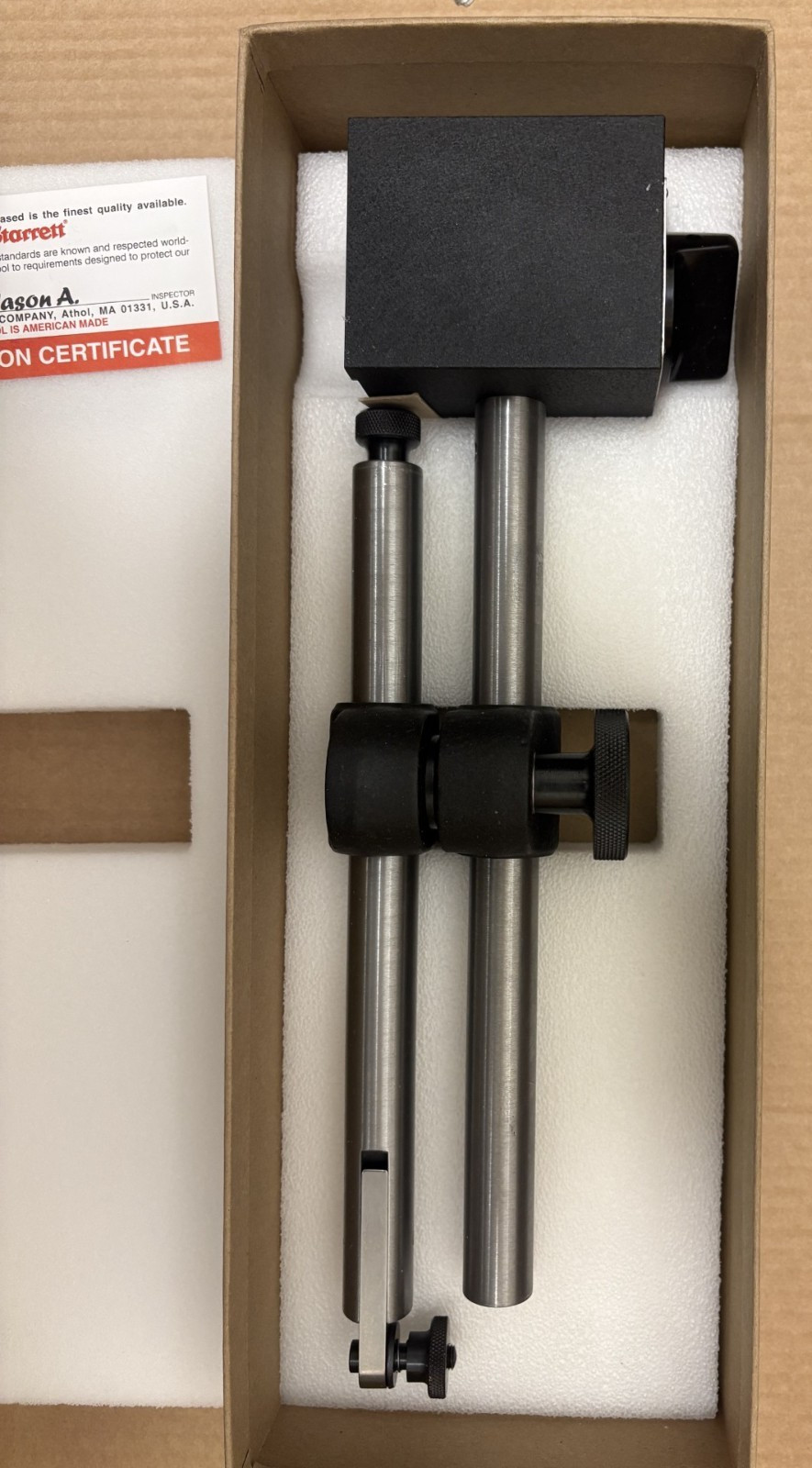 STARRETT #659A HEAVY DUTY MAGNETIC BASE INDICATOR HOLDER NEW IN BOX