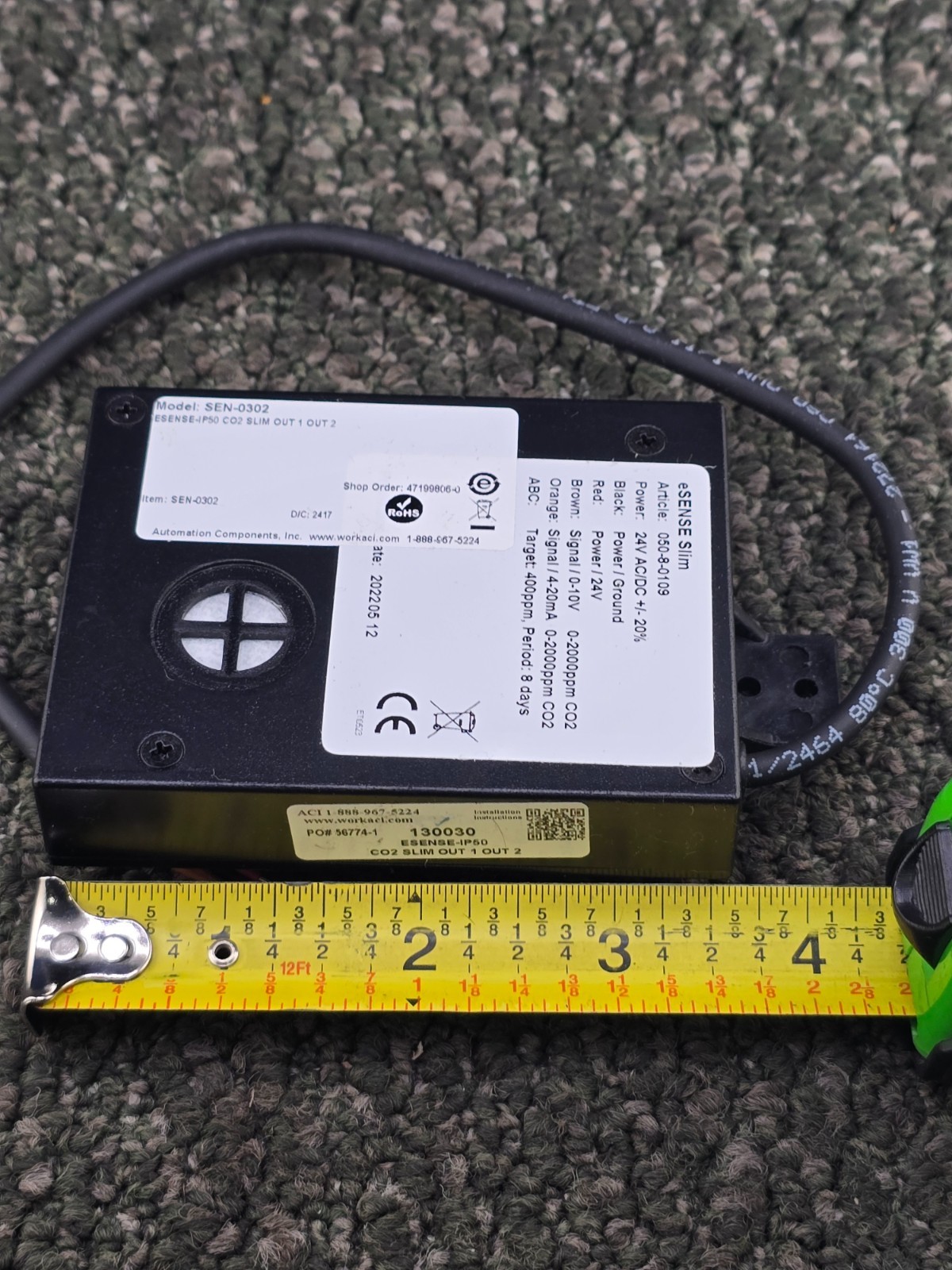 Automation Components ESENSE-IP50 4-Wire CO2 Transmitter IP50 Housing 24V AC/DC