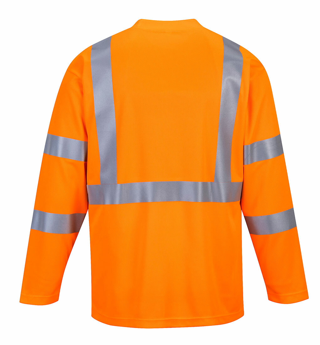 Portwest S191 Hi-Vis Reflective Safety Long Sleeve Crew Neck Pocket T-Shirt ANSI