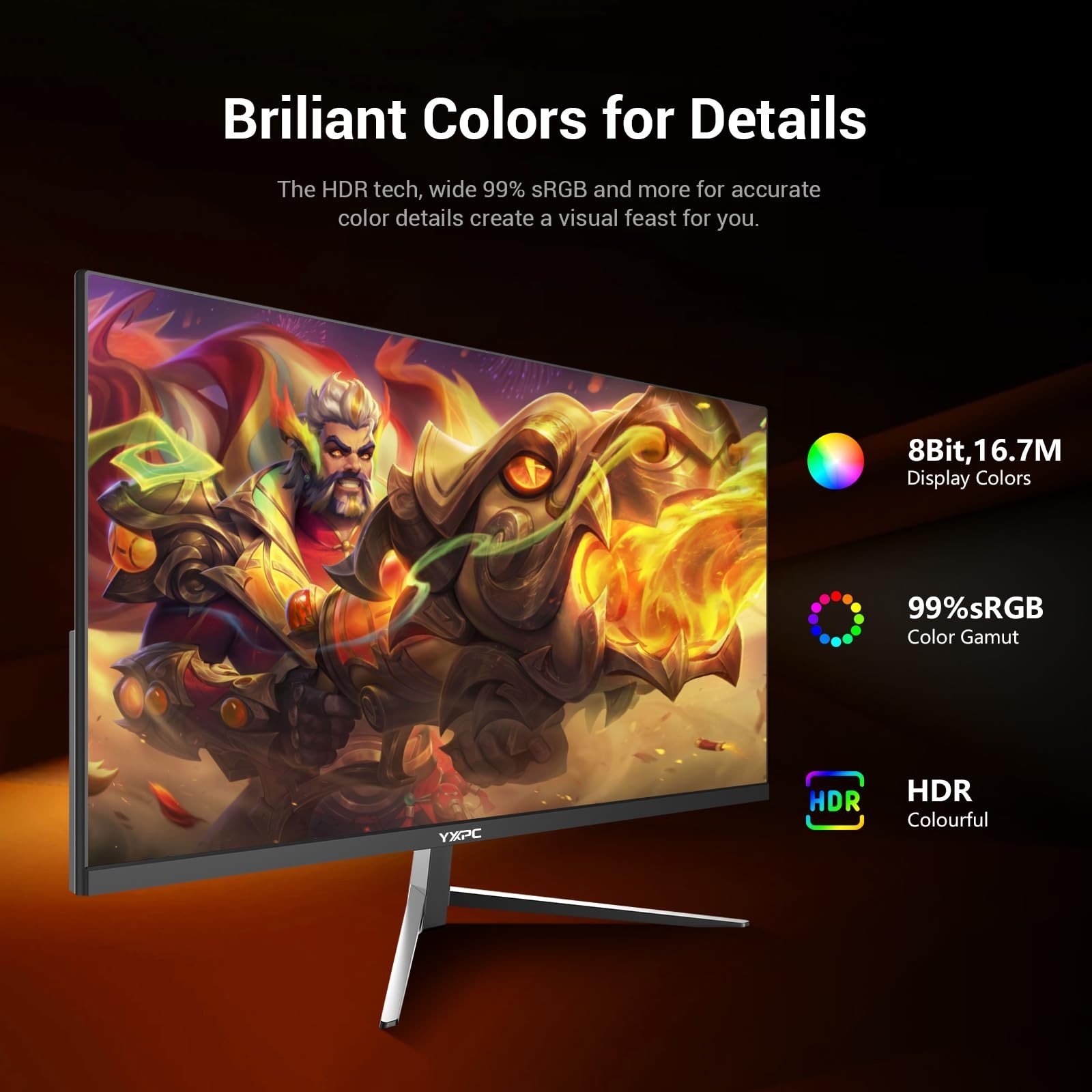 24 inch Computer Gaming Monitor 100Hz,Built-in Speakers,1080P Display,Ergonom…