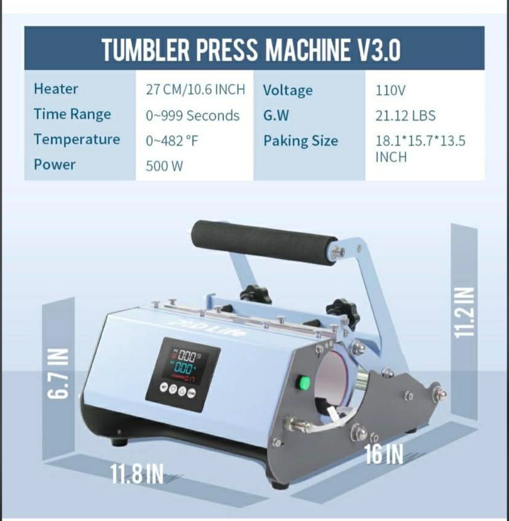 Craft Express Blue or Pink Elite Pro Max 2-in-1 Tumbler Heat Press