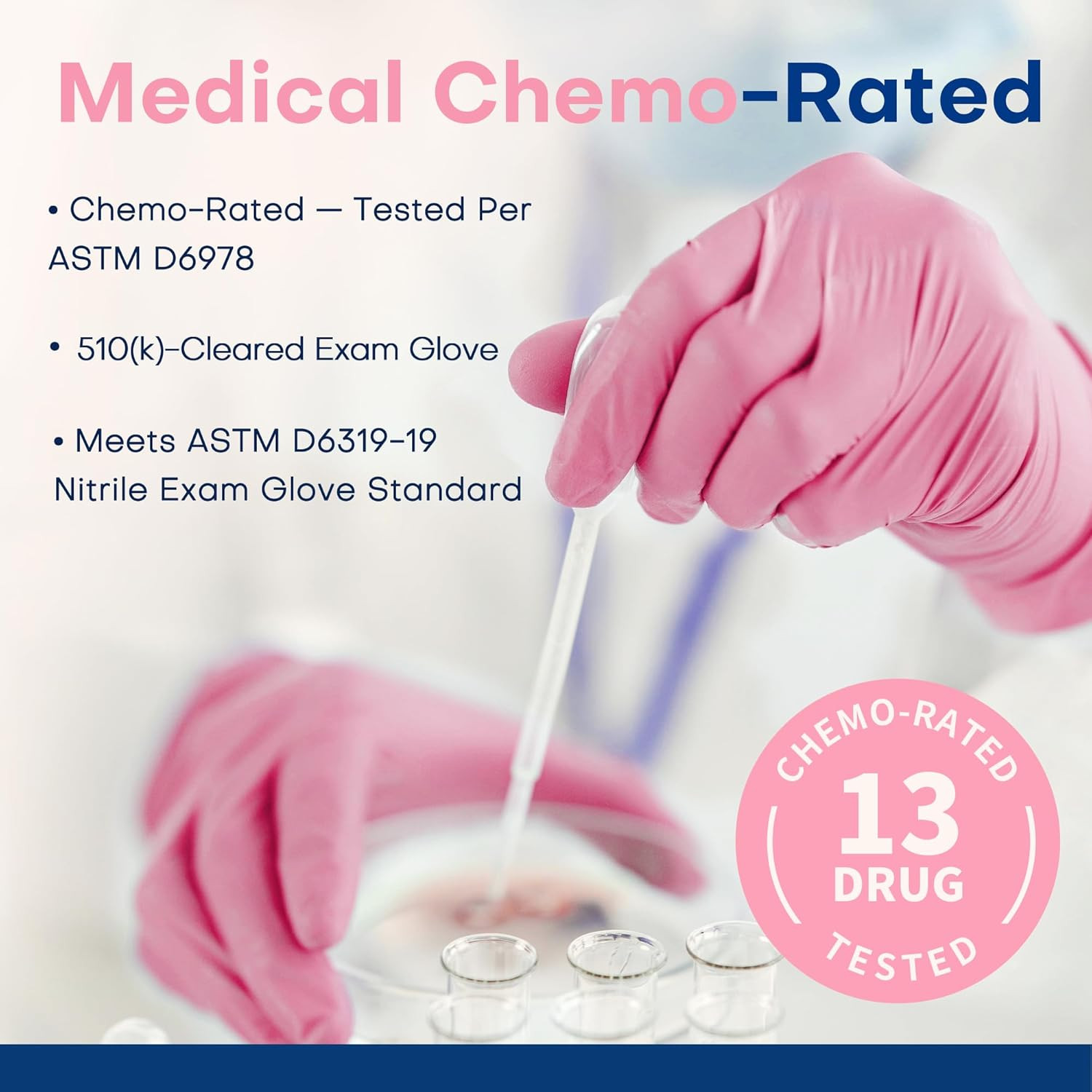 Supmedic Medical Nitrile Exam Gloves, 3.5 Mil Powder-Free Food-Safe Disposable G