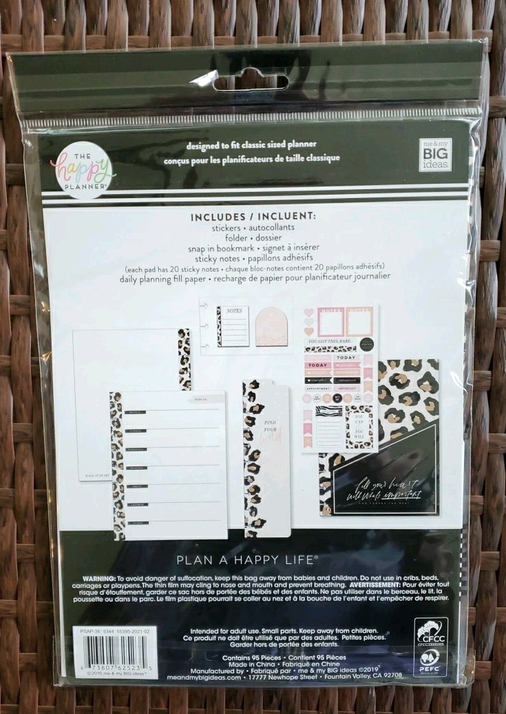 The Happy Planner Classic Accessories Pack Find your Wild ~ Everyday~ 95 Pcs New