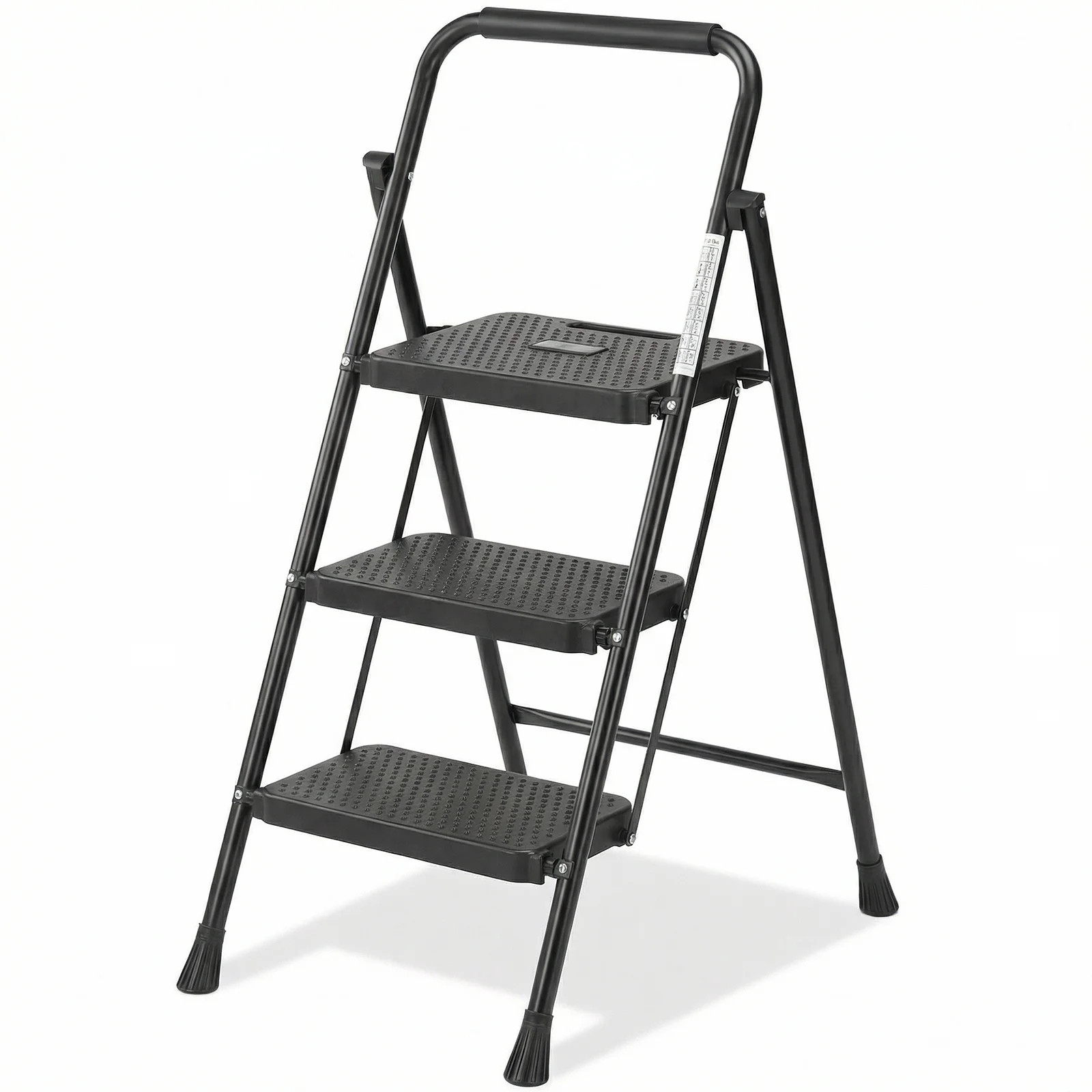 Heavy Duty Foldable 3 Step Stool Ladder Anti-Slip Pedal for Home Kitchen Access