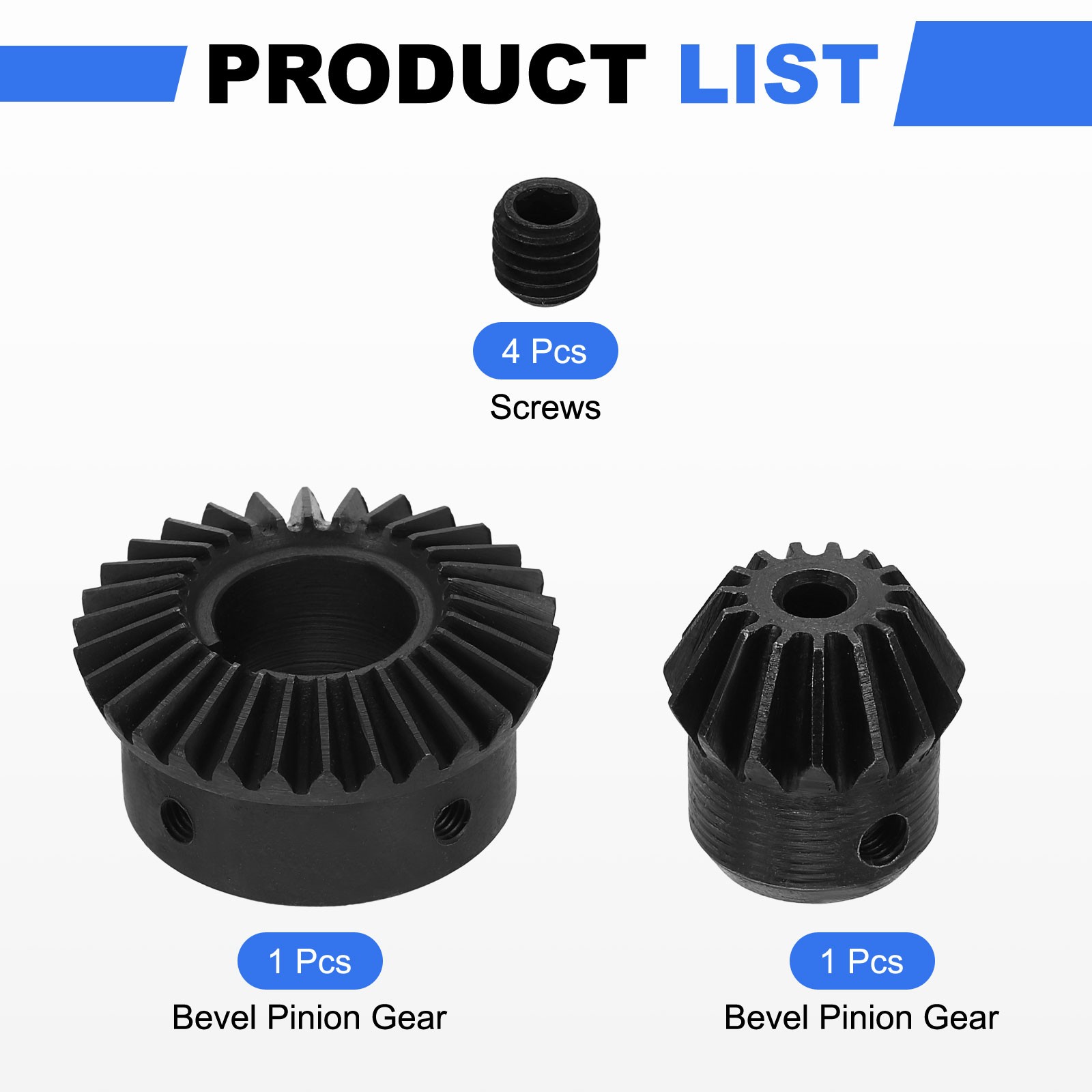 2Pcs Tapered Bevel Gear Set, 1.5 m 1:2 (15T/30T) Bevel Gears(5/19mm Shaft Hole)