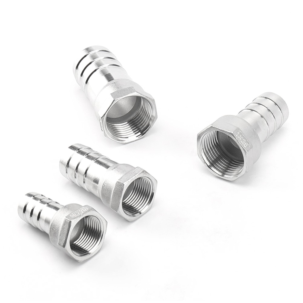 304 Stainless Steel 8-52mm Hose Barb Adapter x 1/4″-2″ Female Thread Hose Nipple