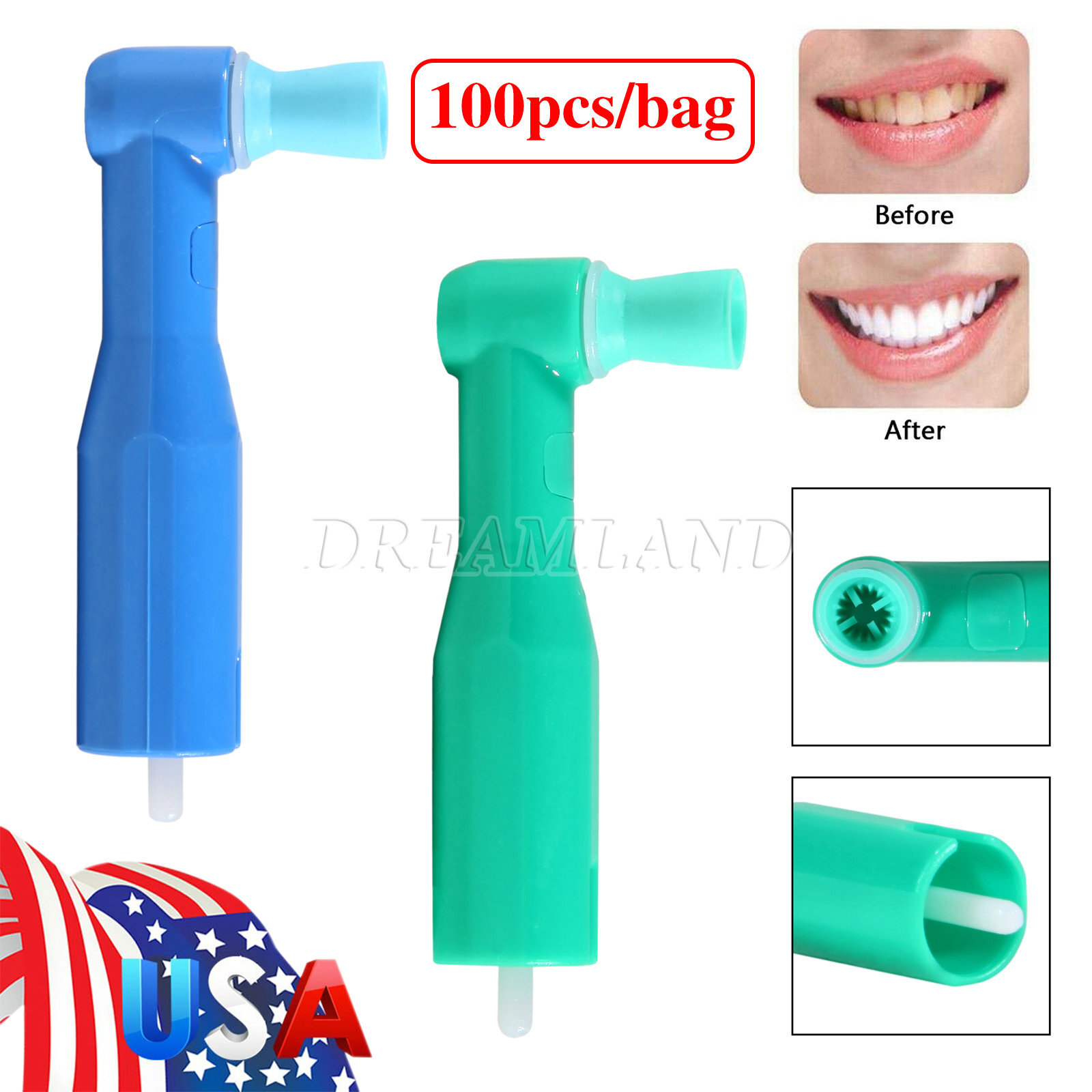 100/500 pcs Dental Disposable Prophy Angles Top Quality Money back guarantee!