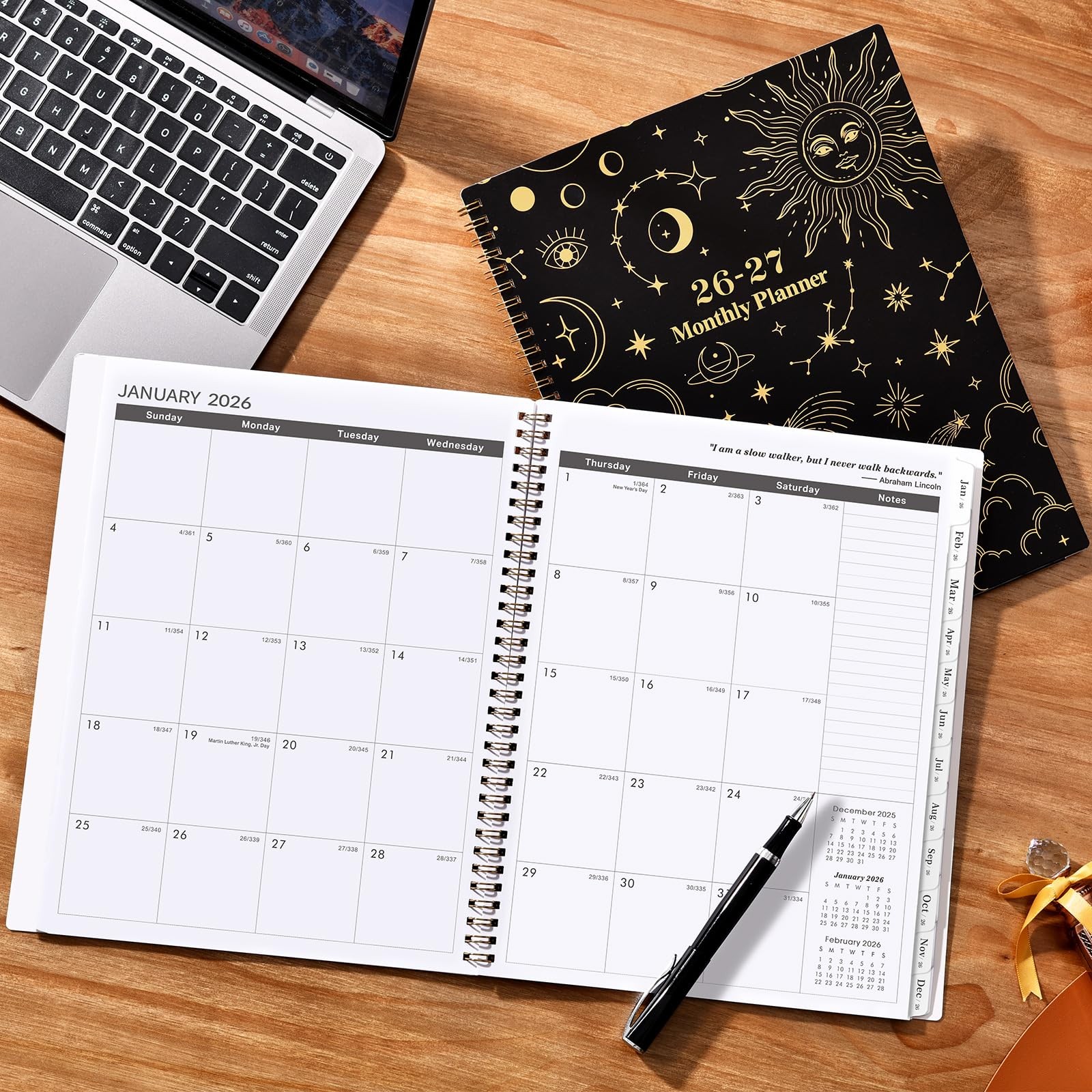 2026-2027 Monthly Planner 2 Years Monthly Calendar, Twin-Wire Spiral Bound