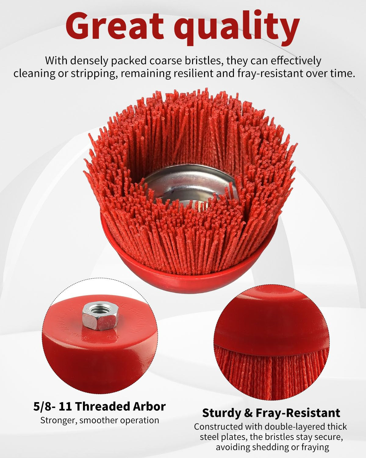 6 Inch Abrasive Nylon Cup Brush for Angle Grinder, ZORUNNA Wire Wheel for Angle