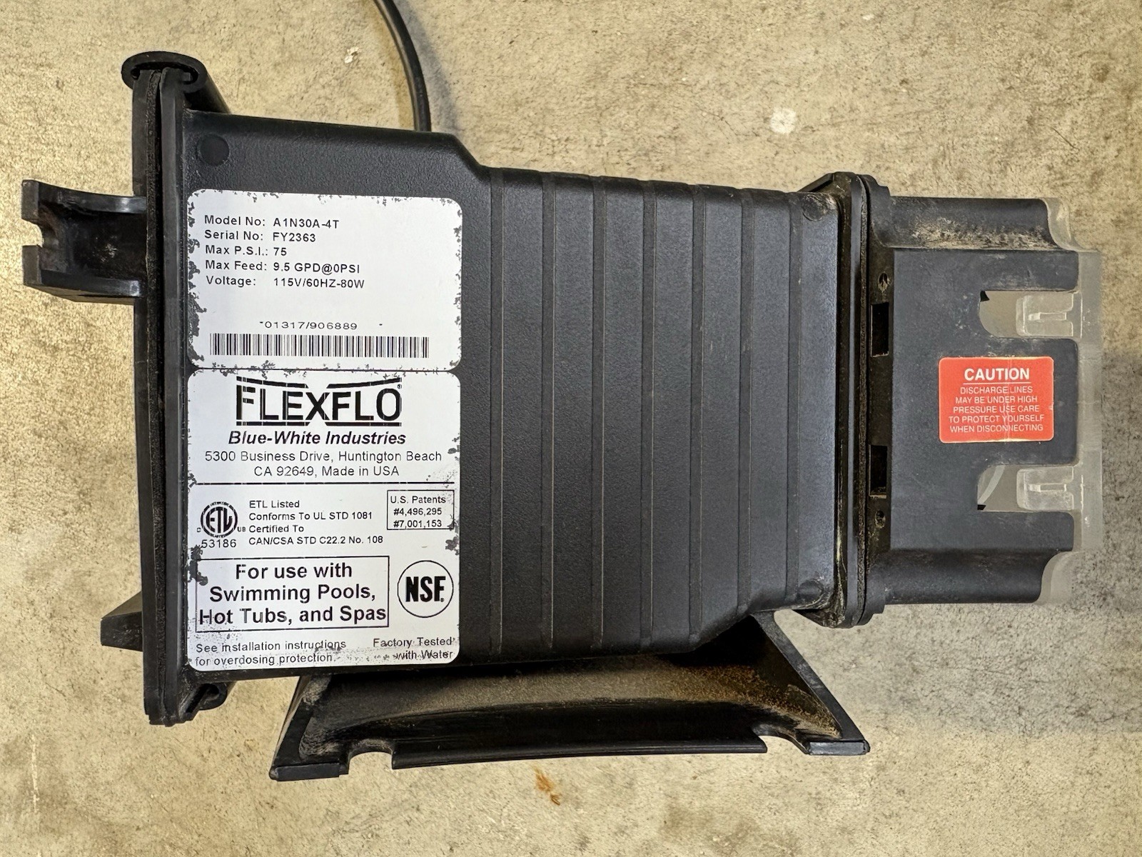 Blue-White A-100N FLEXFLO Peristaltic Metering Pump A1N30A-4T Blue White