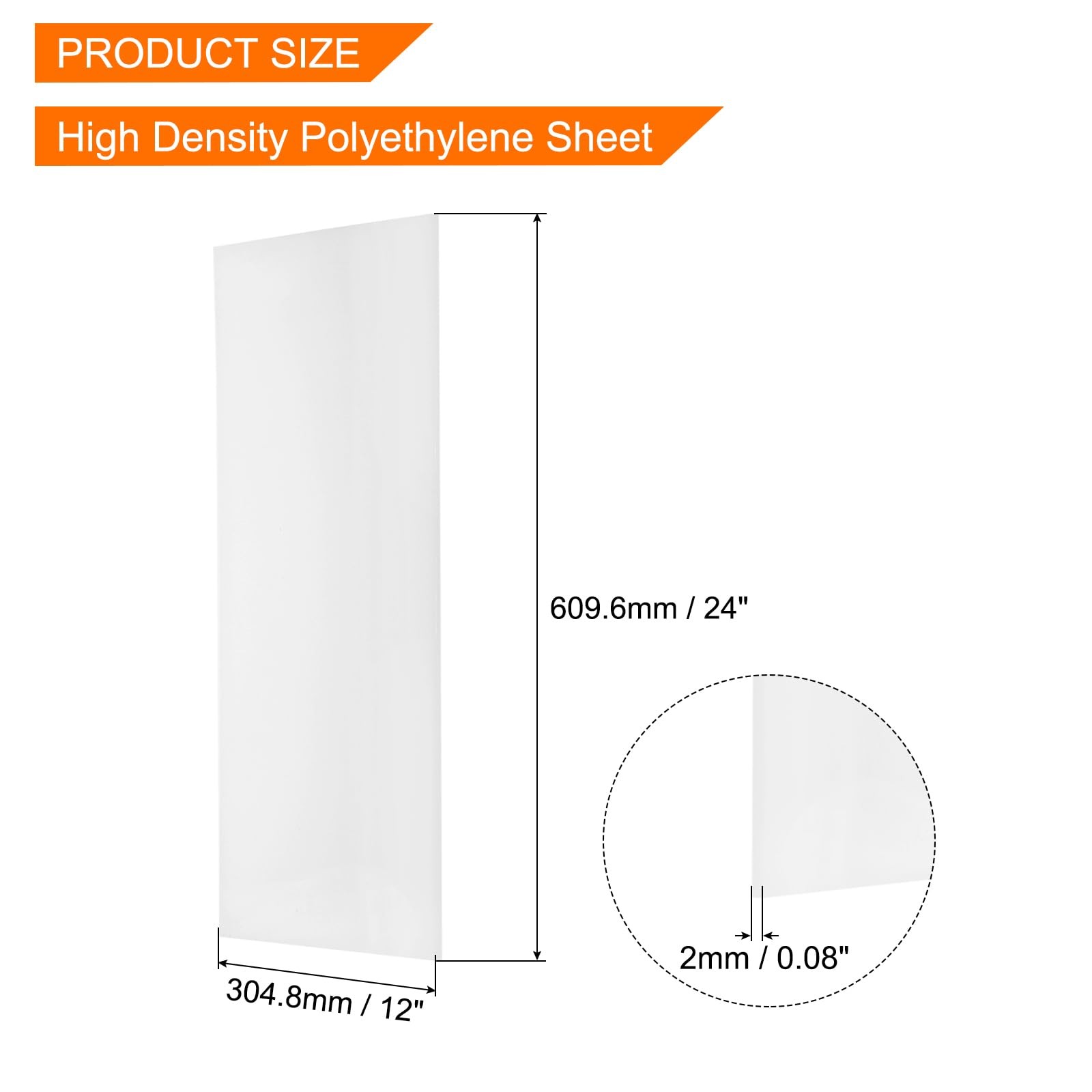 MECCANIXITY White 12×24″ UHMW Sheet 1/16″