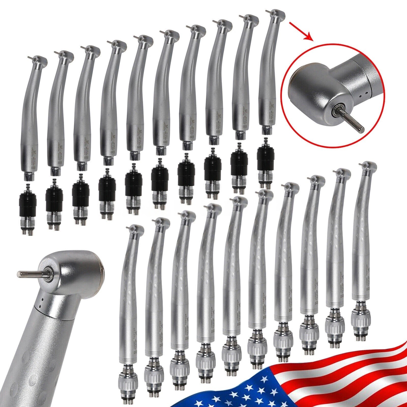1-10 Pcs Yabang Dental High Speed Handpiece & 4-Hole Quick Coupler Coupling