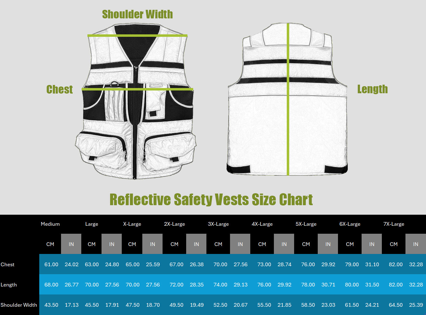 3M High-Visibility Reflective Safety Vest, Multi-Pocket, Unisex Durable M to 7X