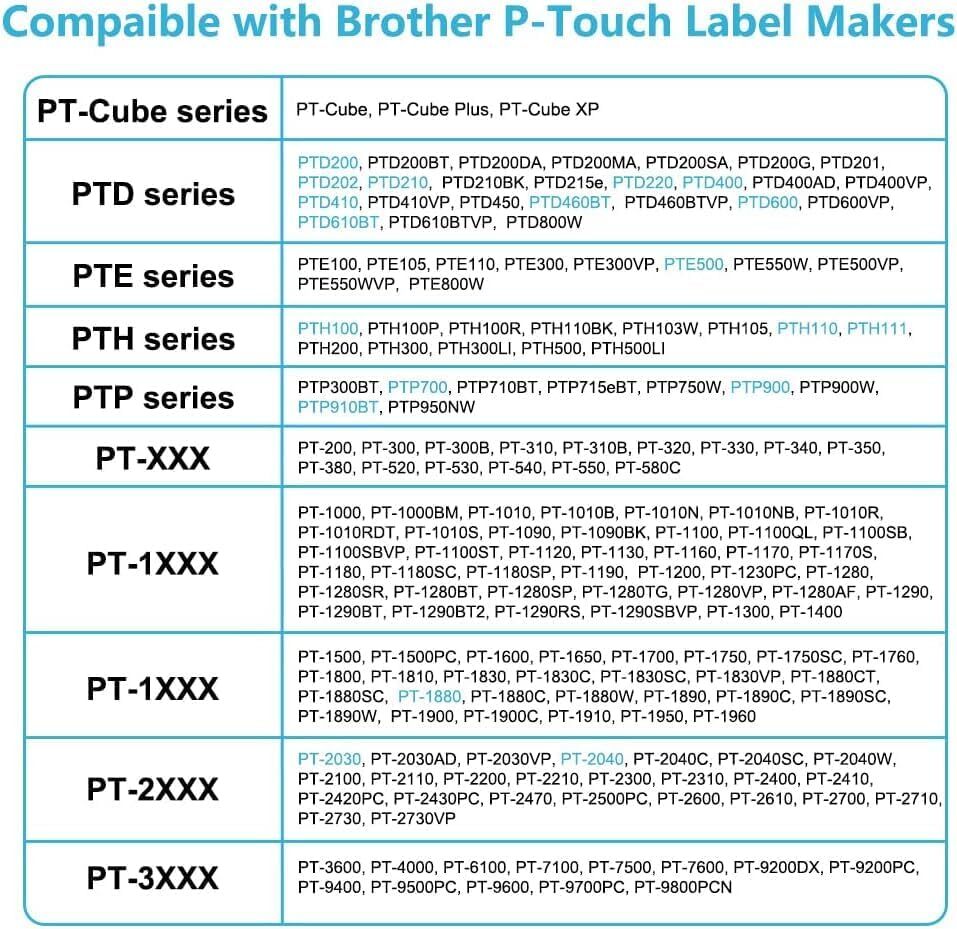 TZ TZe 131 Label Tape 12mm 0.47″ Laminated Black/Clear for Brother PT-D200 D600