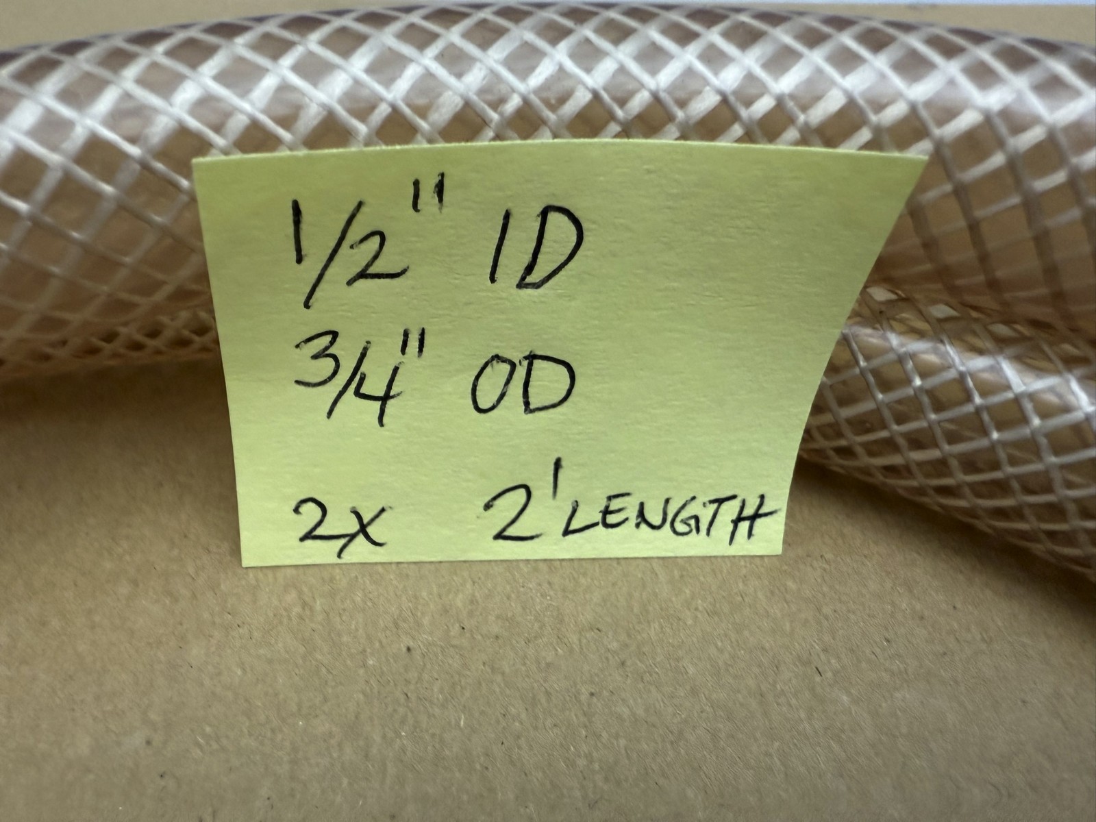 o’o’o . PVC BRAIDED Vinyl HOSE TUBING . 2X 2 ft long . 1/2 inch ID . 3/4 inch OD