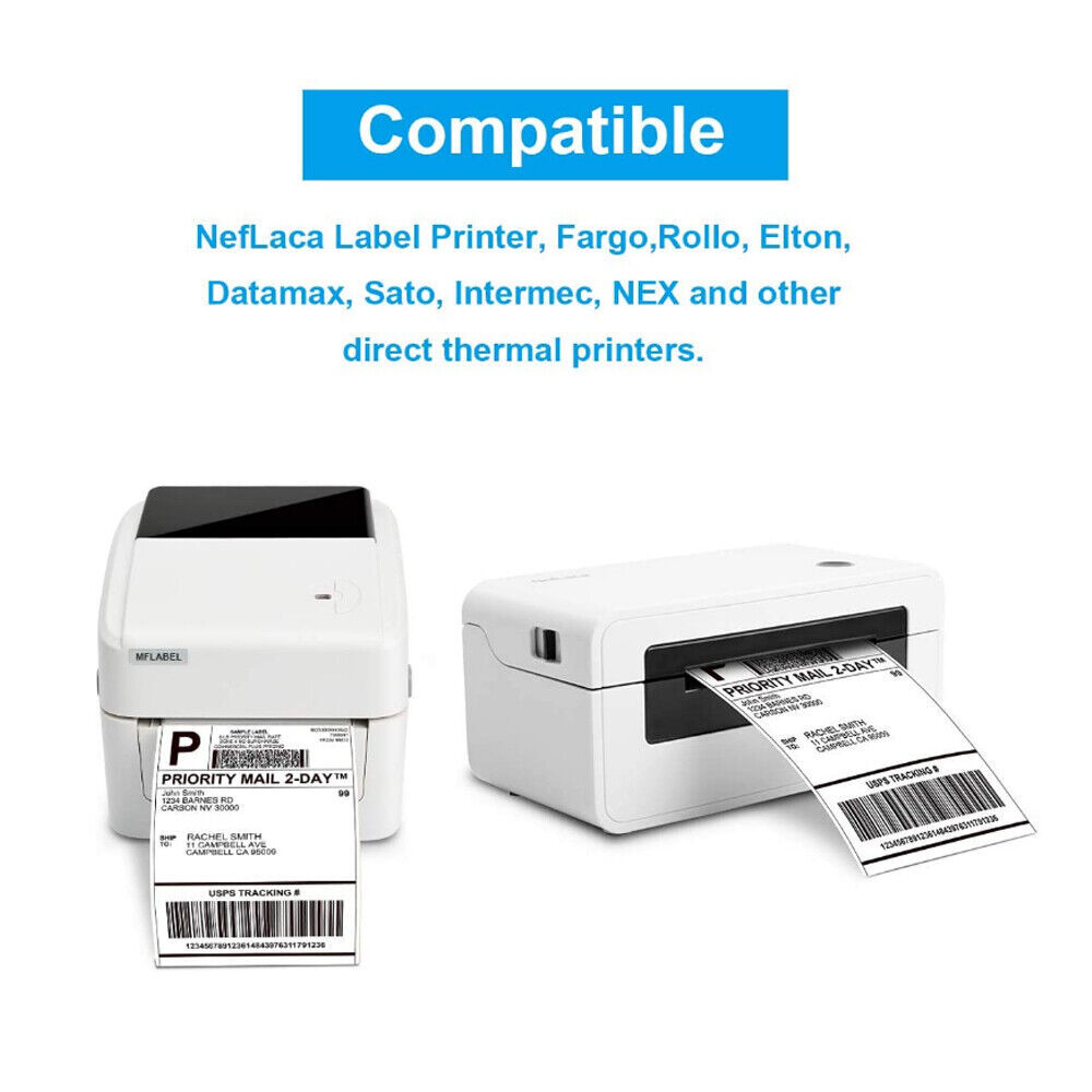 10000x 4″ x 6″ Fanfold Direct Thermal Shipping Labels for Zebra & Rollo Printers