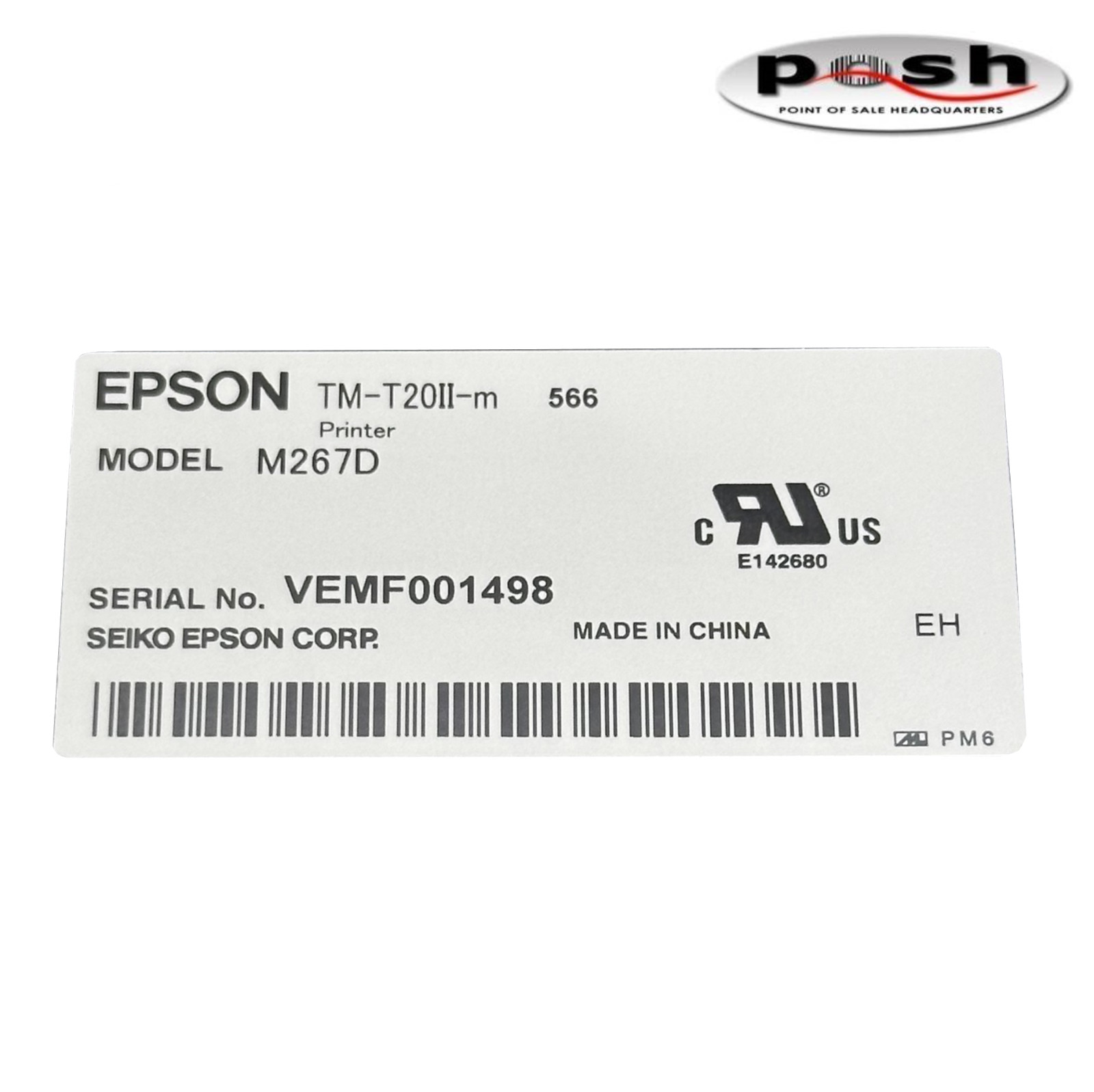 NEW Epson TM-T20II M267D Thermal POS Receipt Printer USB Receipt Printer