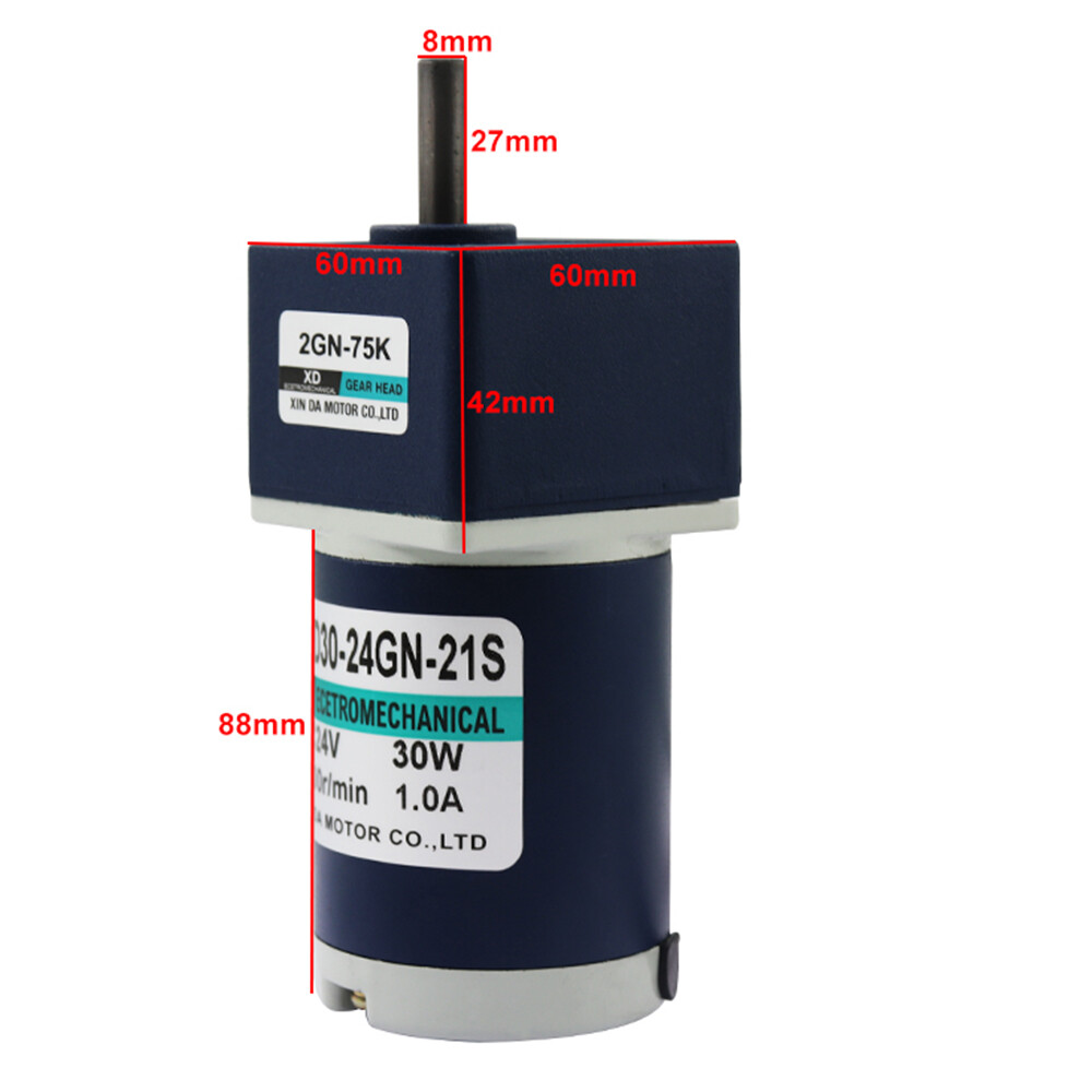DC 12V/24V Micro Silent Metal Gear Motor 10RPM to 600RPM 2D30-24GN