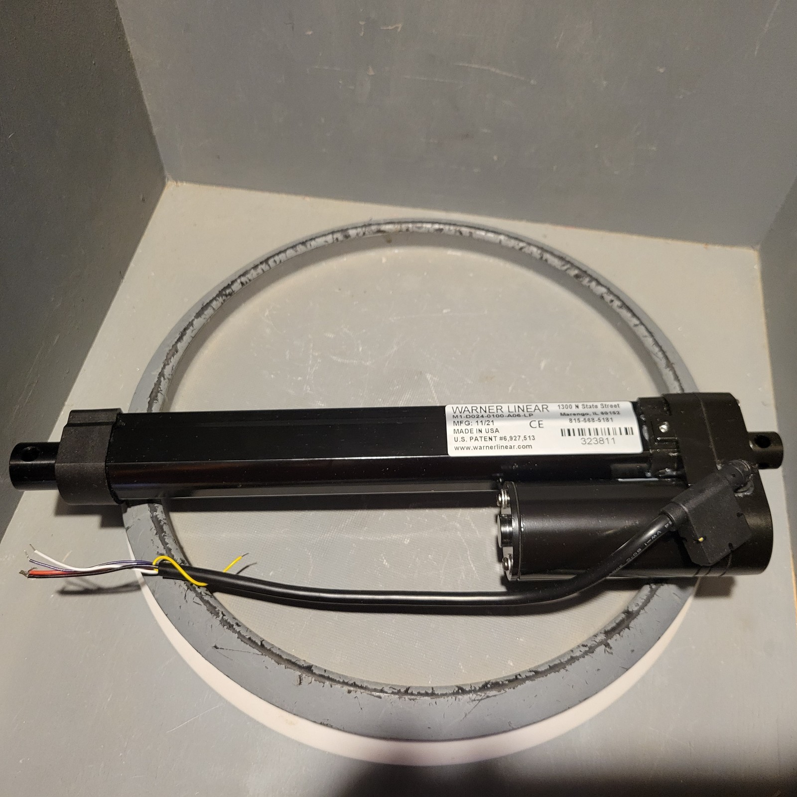 Warner Linear Actuator, 2.3A, 24VDC, 100LBS, 6″, M1-D024-0100-A06-LP