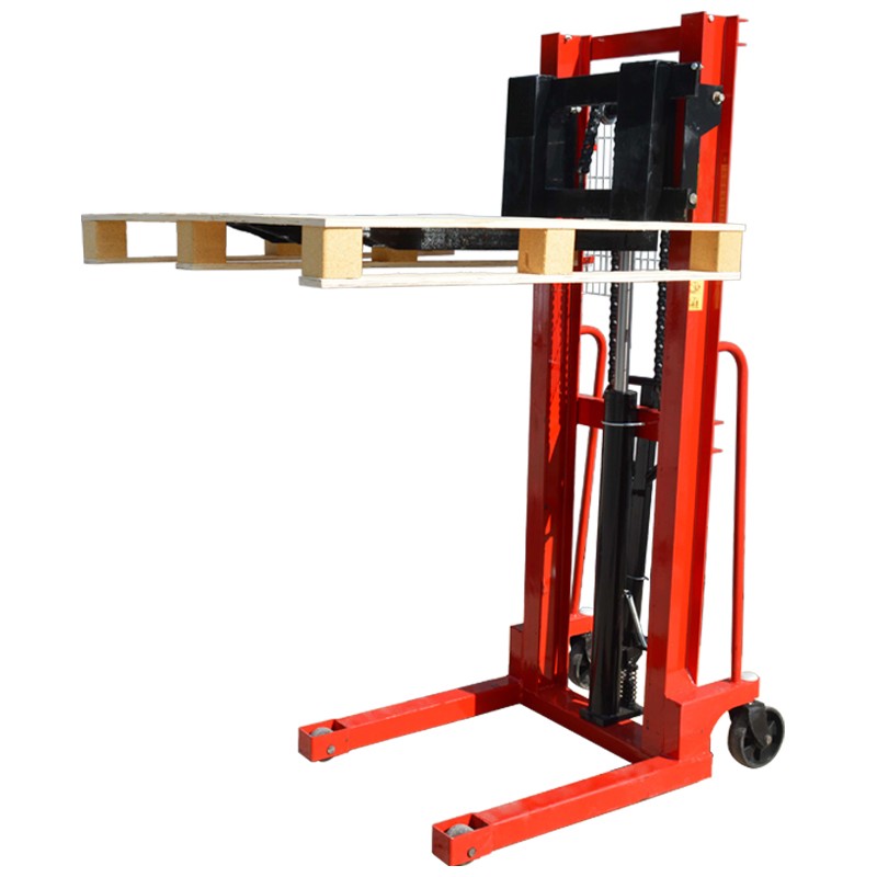 1TCapacity Manual Pallet Stacker Hydraulic Pump Stacker Forklift 63″ Truck Lift