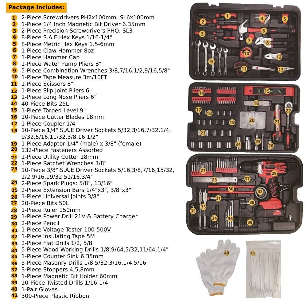 599 PCS Tool Set Mechanics Tool Kit Wrenches Socket w/ Trolley Case Box Organize