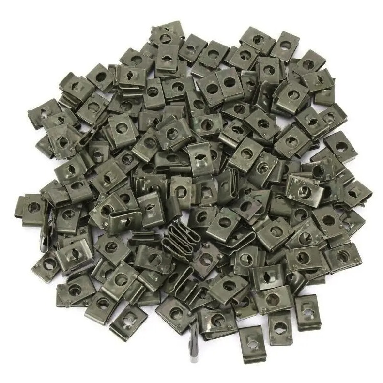 50pcs Car U-Type Clip Screw Fastener Set Metal Anti Rust Panel Fixing – NEW