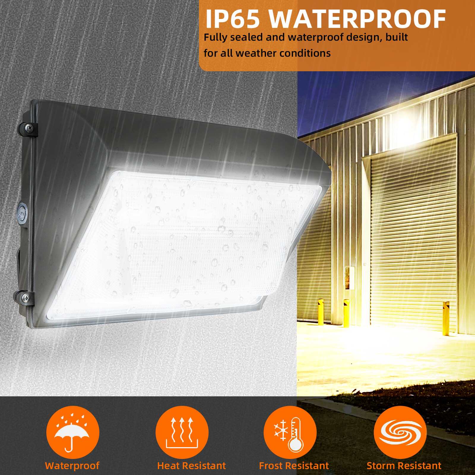 150W Outdoor LED Wall Pack Light Dusk to Dawn Home Garden Yard Security Lighting