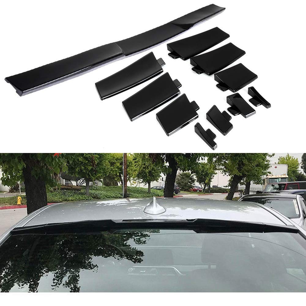 Universal Hydro Dipped Rear Window Roof Spoiler Glossy Carbon Look