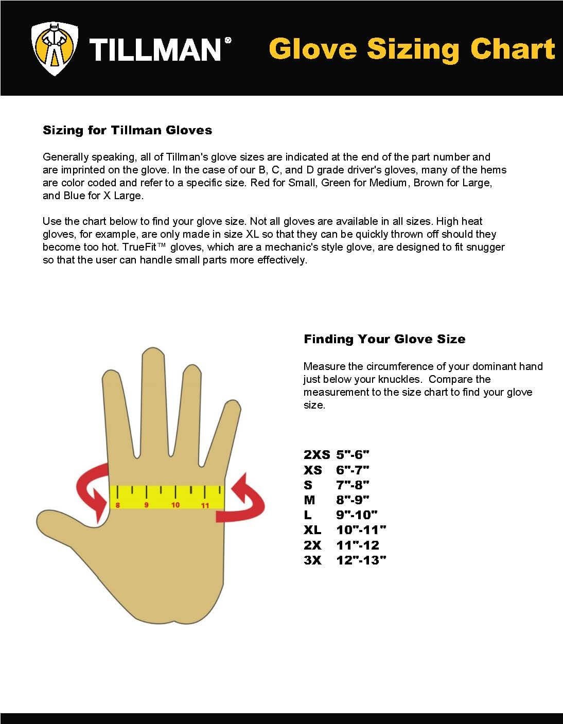 Tillman 1250 Cowhide Leather Protective Stick Welding Steel Fabrication Gloves