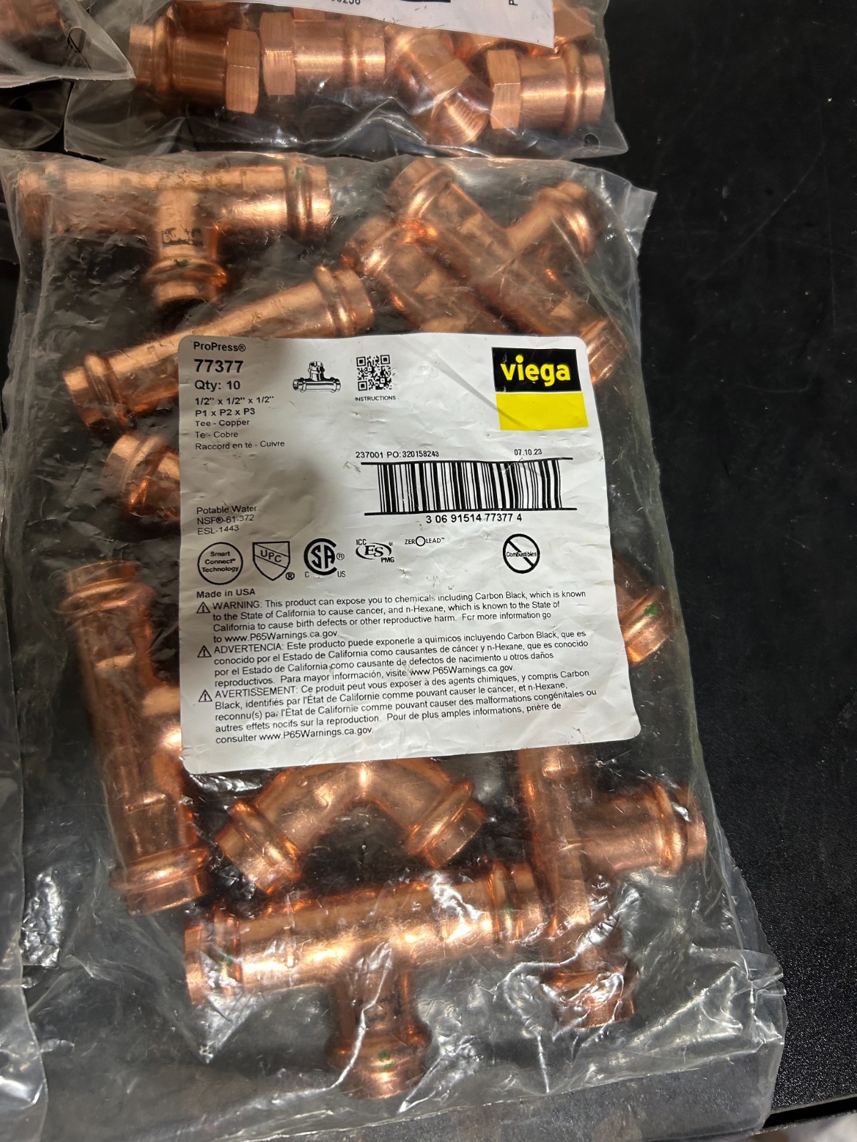 NIBCO VIEGA PROPRESS 1/2″ COPPER FITTINGS QTY (120) NIB *USA+GER*