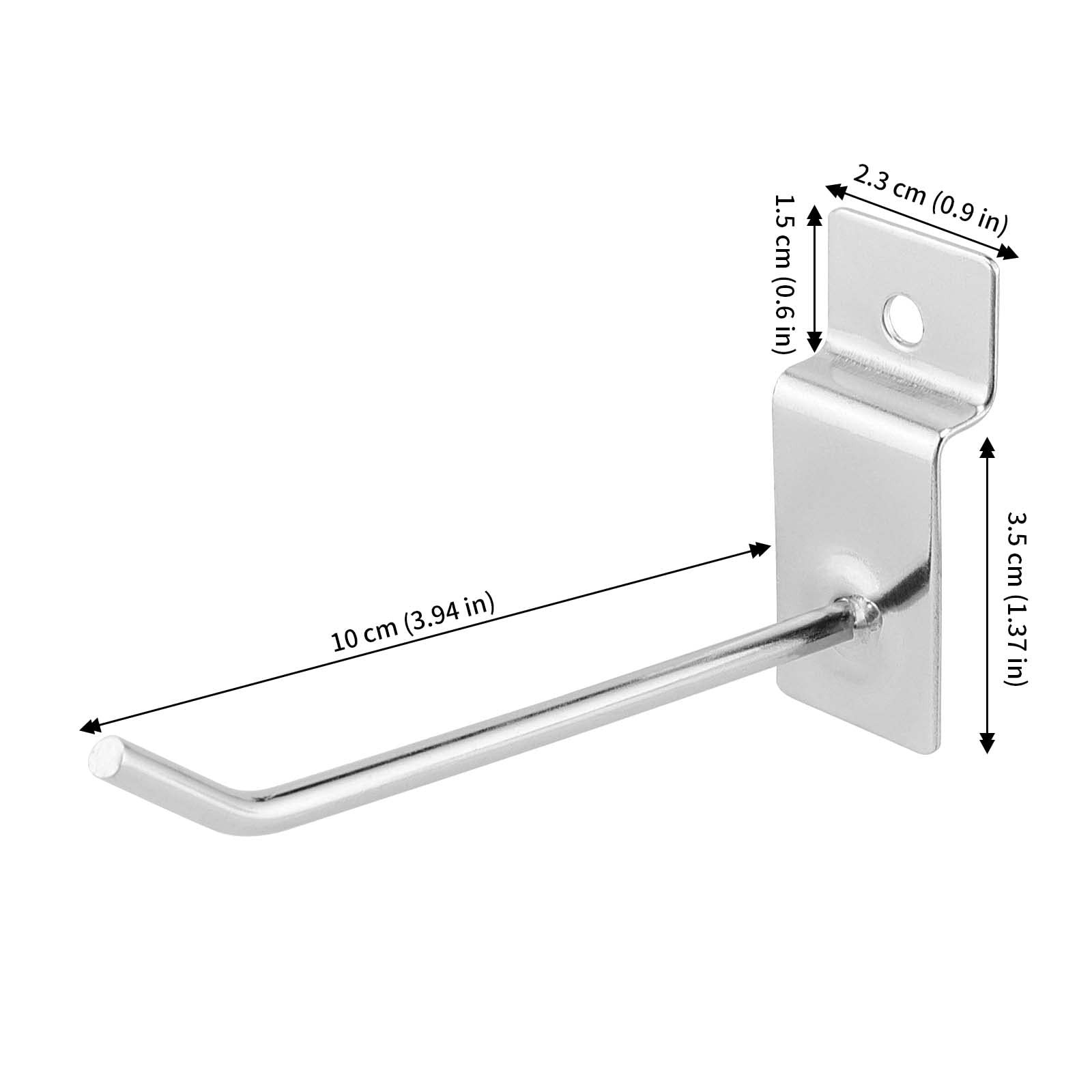 200 Pack 4 Inch Heavy Duty Silver Metal Slatwall Hooks Hangers Slat Board Hoo…
