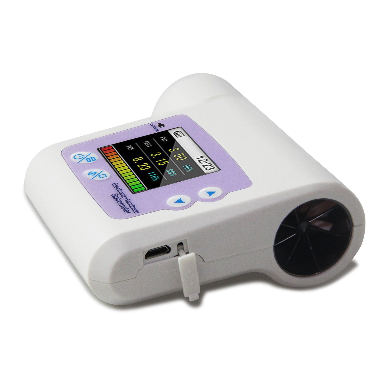 Handheld Spirometer Pulmonary Function Lung Volume Rechargeable espirómetro USB