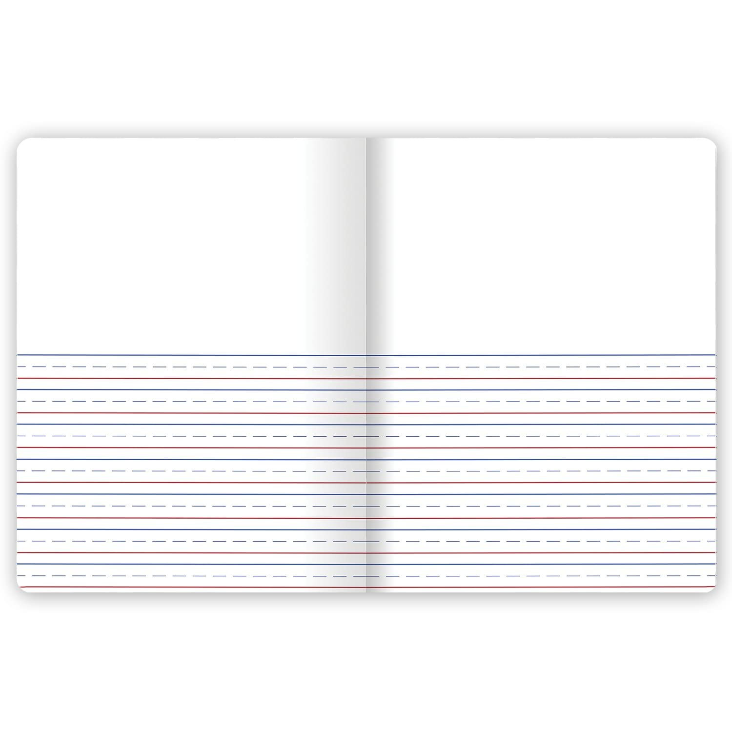 Blue Primary Journal for Kids 100 Sheets Blank and Ruled Composition Book
