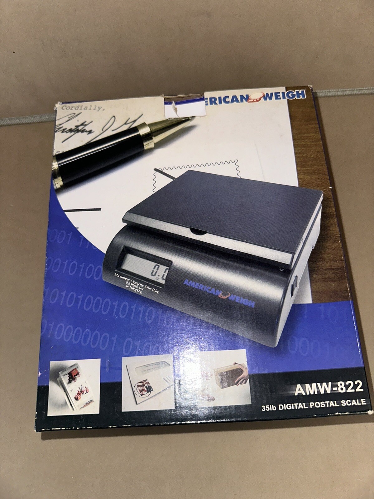 American Weigh AMW-822 Digital Postal Shipping Scale 35lb x 0.1oz Parcels