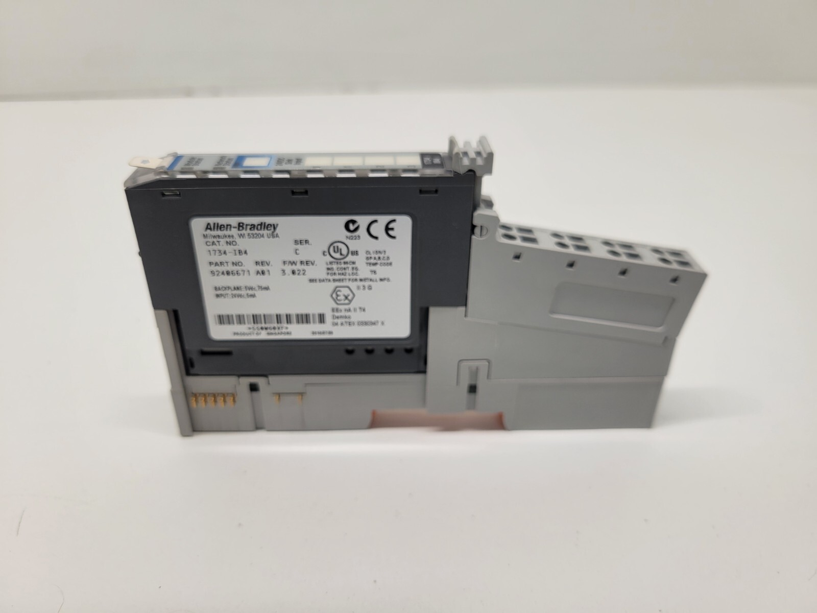 GOOD USED! ALLEN-BRADLEY 24VDC SINK INPUT MODULE W/ BASE 1734-MB 1734-IB4