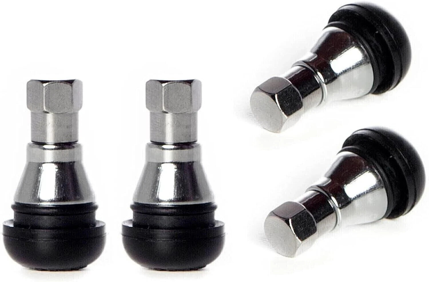 Short TR412 Chrome Sleeve Valve Stem 4pc Fits all ATV UTV Golf Carts Free Ship