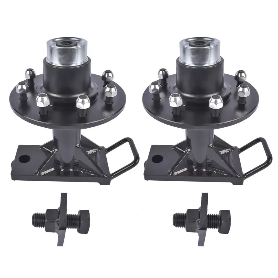 8 x 6.5 Lug 8000LB Shipping Container Wheels Steel Bolt-on Spindles Black US.NEW