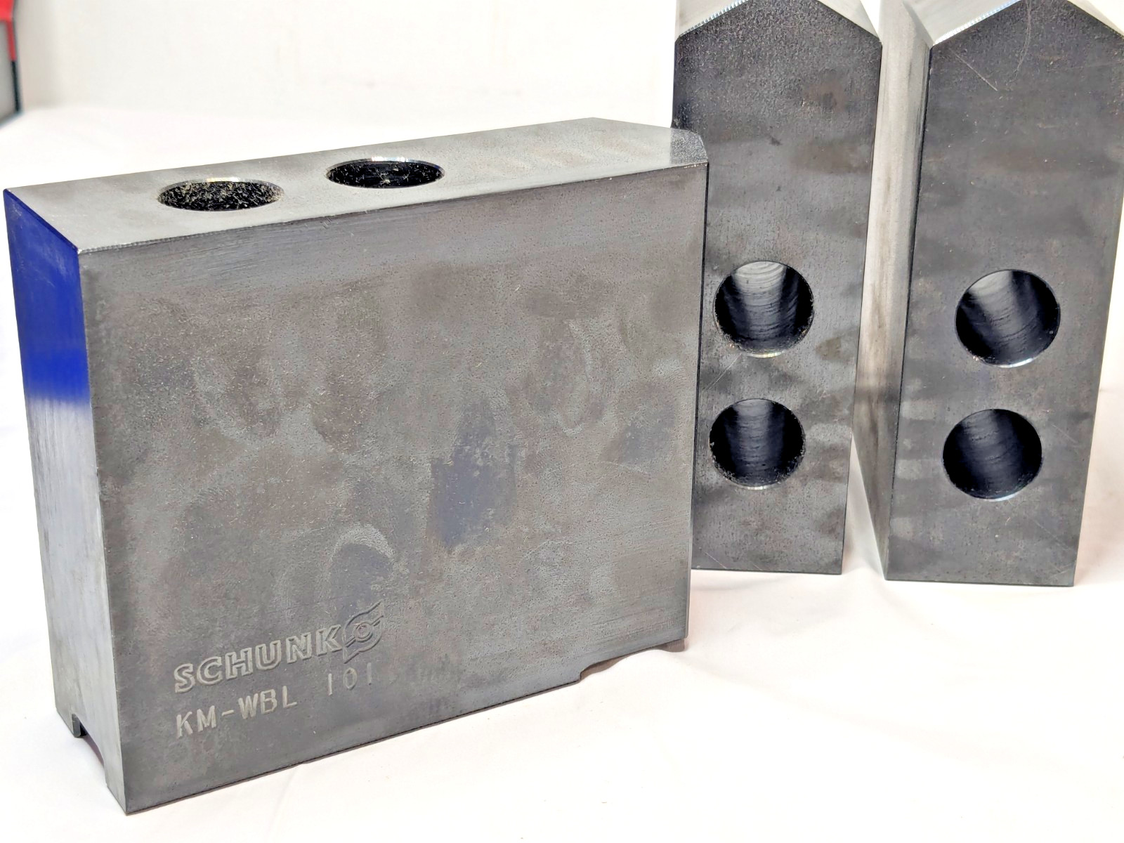 Schunk Steel Soft Lathe Chuck Jaw Set of 3 Serrated 3.937" OAH 132608