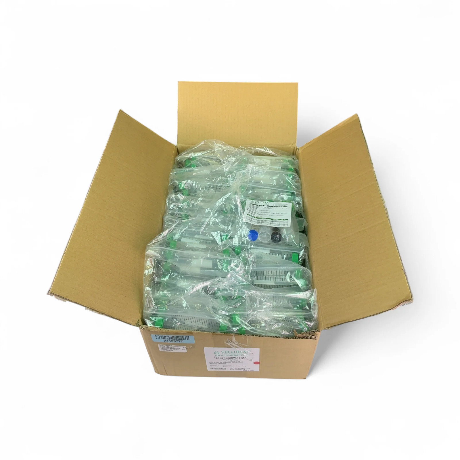 CellTreat Sterilized 15mL Centrifuge Tubes w Flip Top Caps 229417 – 500/cs (BO!)
